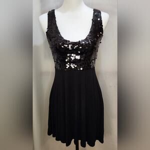 NWT American Rag Black Sequin Sleeveless Mini Dress, Size Small